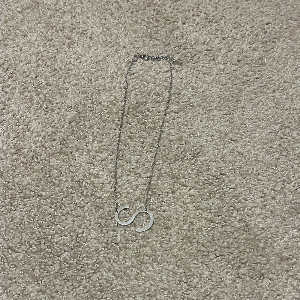 Elegant Silver Necklace with S Pendant